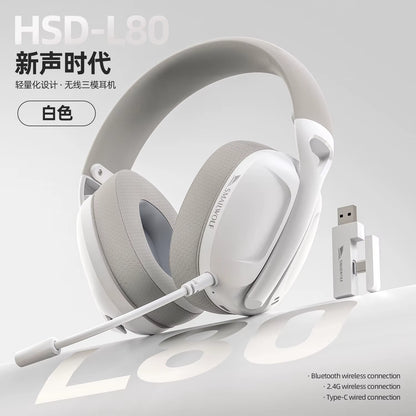 L80 Bluetooth Wireless Wired Three-Mode Gaming Headset Laptop Home Lightweight Headset with Microphone
