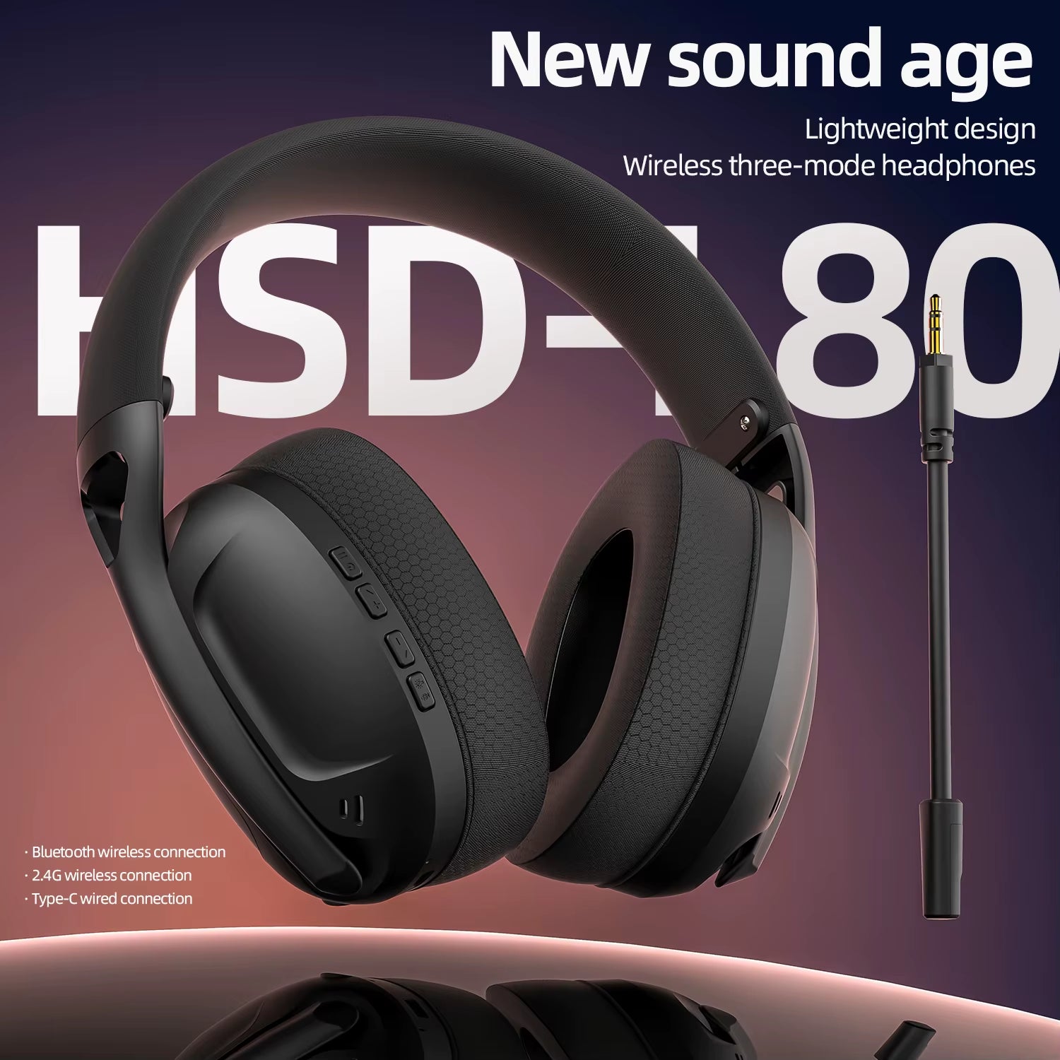 L80 Bluetooth Wireless Wired Three-Mode Gaming Headset Laptop Home Lightweight Headset with Microphone