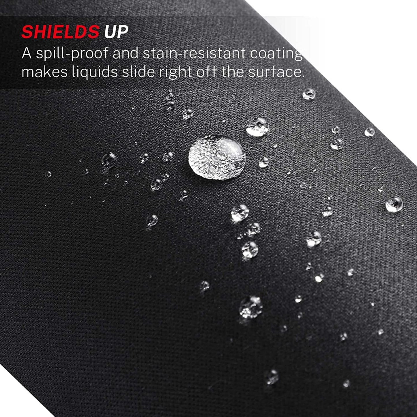 Mouse Pad [30% Larger] with Anti-Fray Stitched Edges, Premium-Textured Waterproof Surface, Non-Slip Rubber Base, Computer & Gaming Mouse Mat for Laptop, Office & Home, 8.5 X 11 In, Black