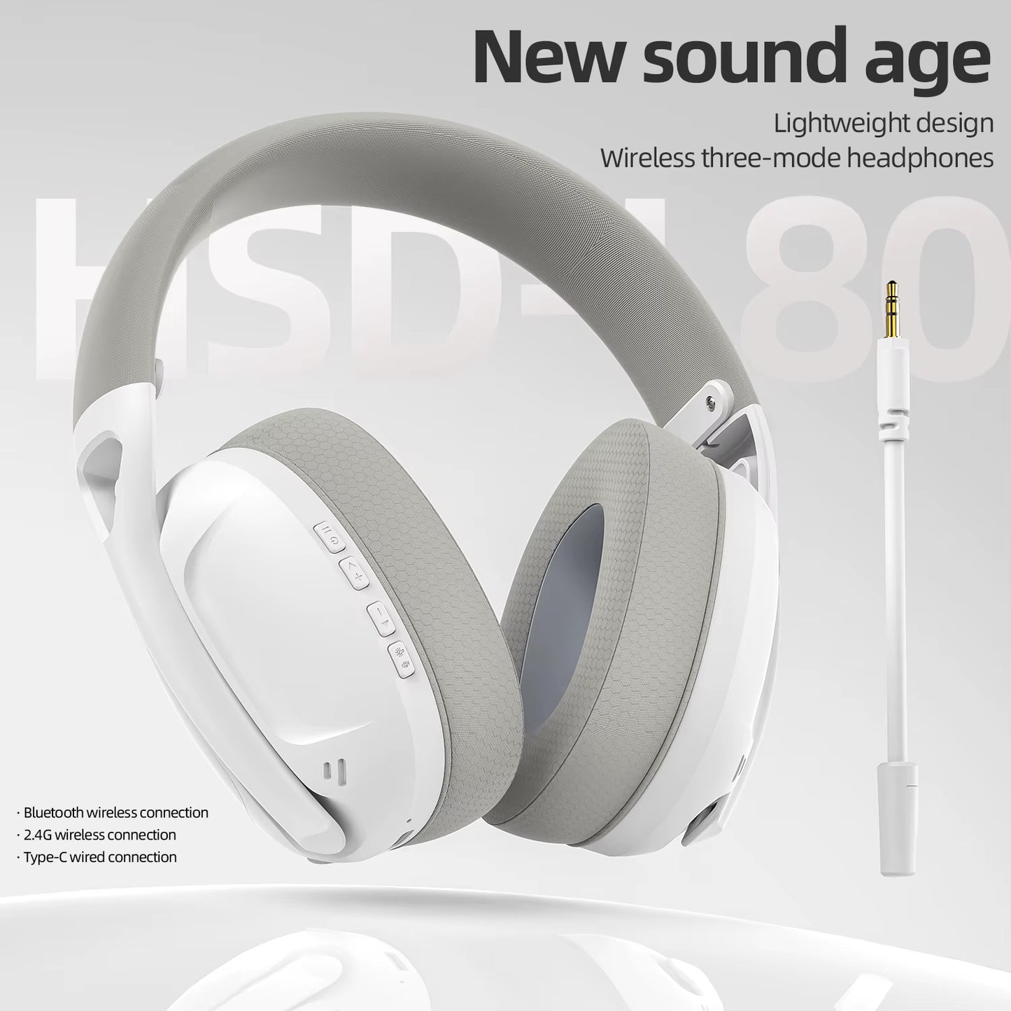 L80 Bluetooth Wireless Wired Three-Mode Gaming Headset Laptop Home Lightweight Headset with Microphone